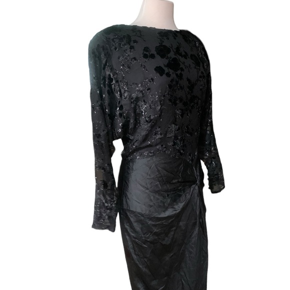 Vintage Saint Romei Black 100% pure Silk NWT  dress size 12 - Picture 5 of 9